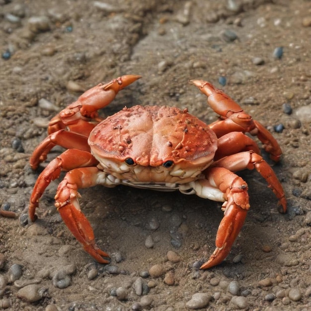 Photo a crab that is laying on the ground