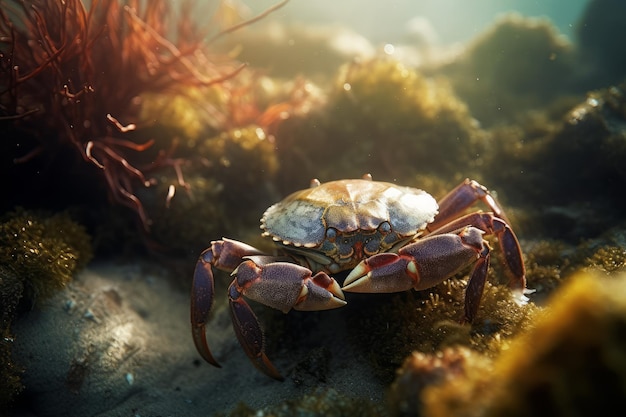 Crab underwater ocean Generate Ai