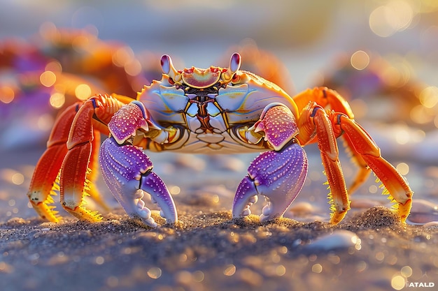 a crab with a crab on its back and the word crab on the bottom