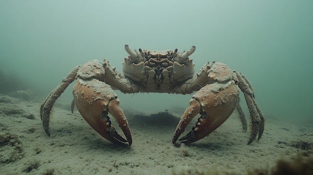 Photo a crab with a crab on its head is in the water