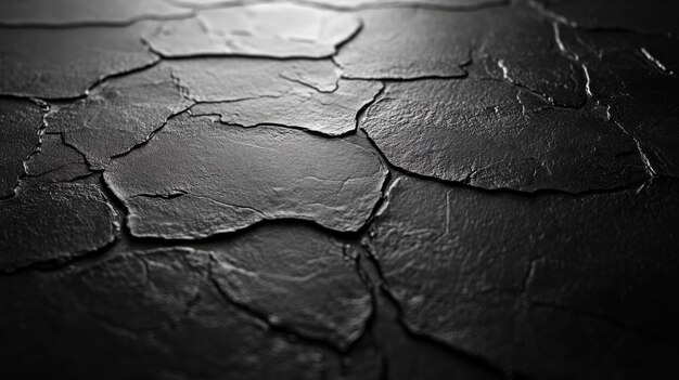 Photo cracked black surface with a textured abstract appearance