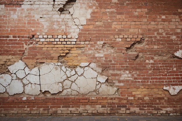 Cracked brick wall textured background