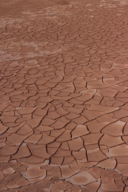 Cracked clay floor texture background