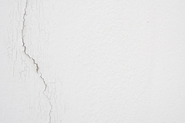 Cracked concrete on white wall texture background