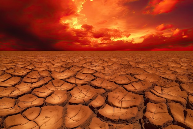 Cracked dried earth soil Ground texture Drought or dry land Generative AI