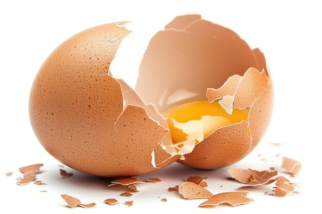 Cracked Egg Fresh Eggshell Broken to Reveal White Perfect Ingredient for Nutritious Food