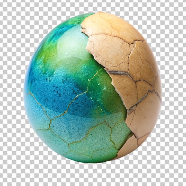 cracked egg with a blue and green shell