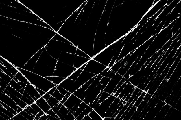 Cracked glass isolated on a black background. broken glass