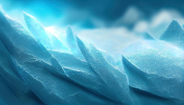 Cracked Ice Blue Christmas textured background Winter surface Illustration Art