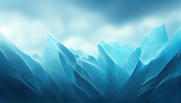 Cracked Ice Blue Christmas textured background Winter surface Illustration Art