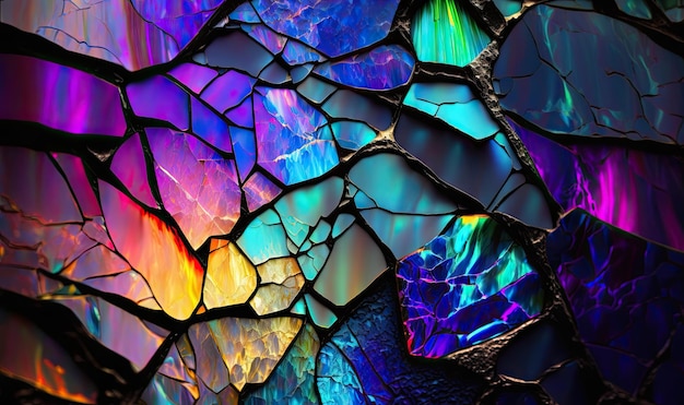 Cracked Iridescent Surface Texture for Digital Wallpaper