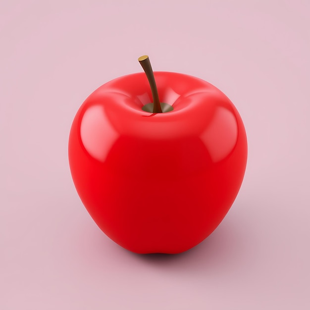 Cracked Plastic Apple 3D Render