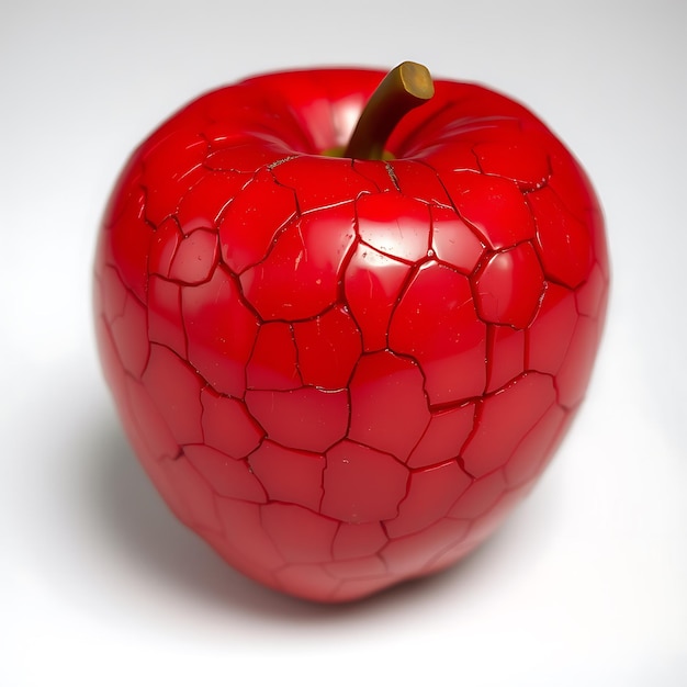 Photo cracked plastic apple 3d render