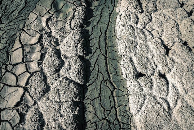 Cracked volcanic soil background texture