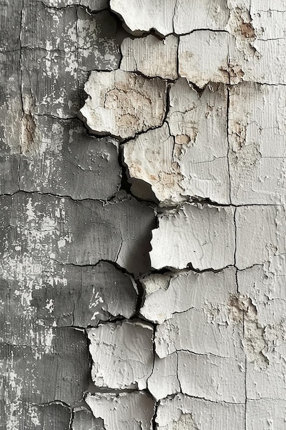 a cracked wall with a peeling paint and a white background