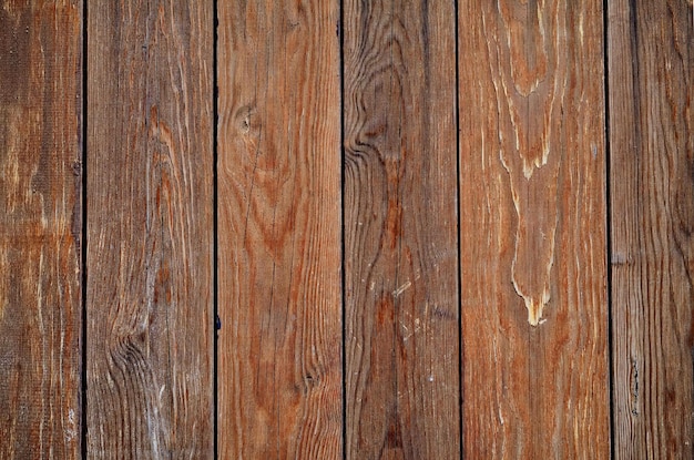 Cracked weathered brown unpainted wooden board texture