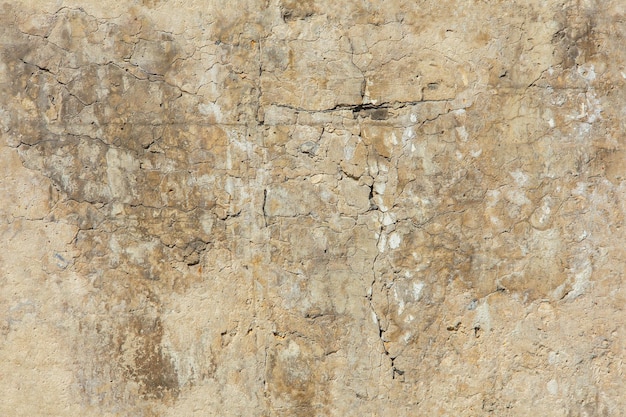 Cracked white concrete wall under direct sun light full frame background and seamless texture