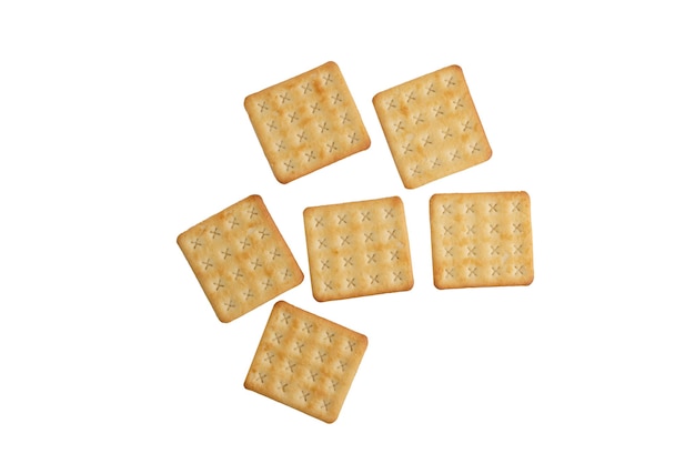 Cracker biscuit background on white