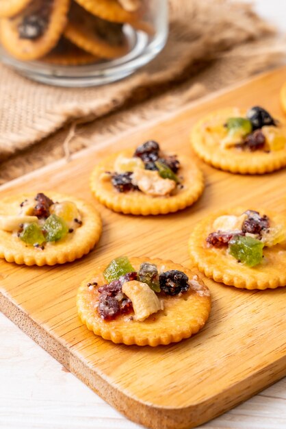 cracker biscuit with dried fruits