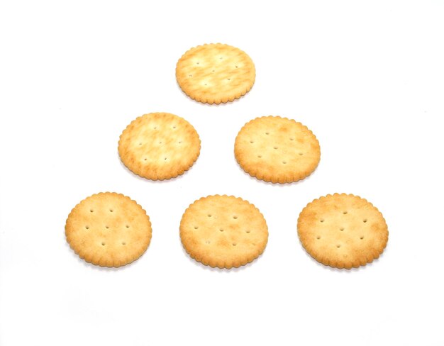 Photo cracker cookies isolated on white background