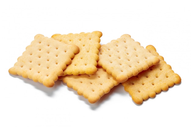 Cracker cookies isolated on white  