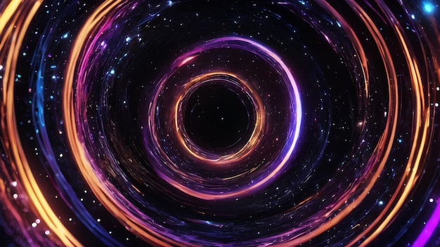 Craft a circle abstract background resembling a galaxy with swirling colors and stars