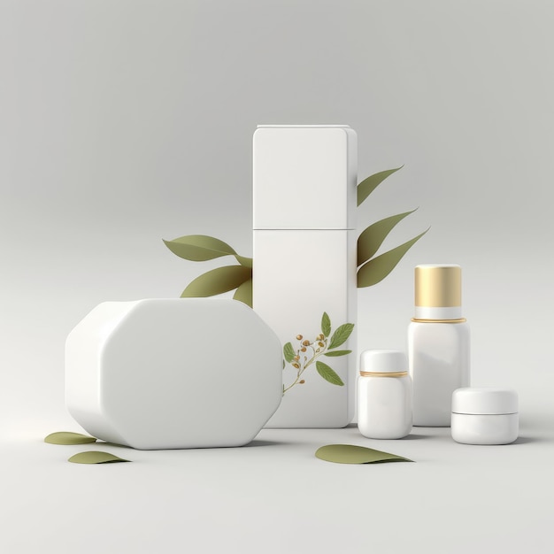 A craft cosmetics mockup. product mockup. eco packaging. food packaging. ai generated