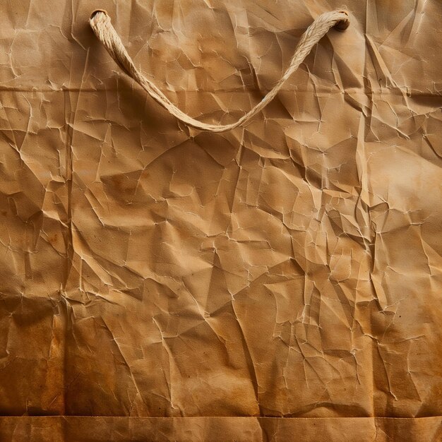 Craft crumpled brown bag with handles