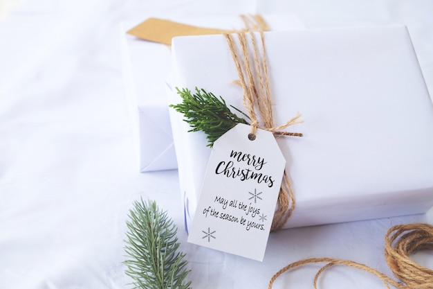 Craft and handmade christmas present gift boxes