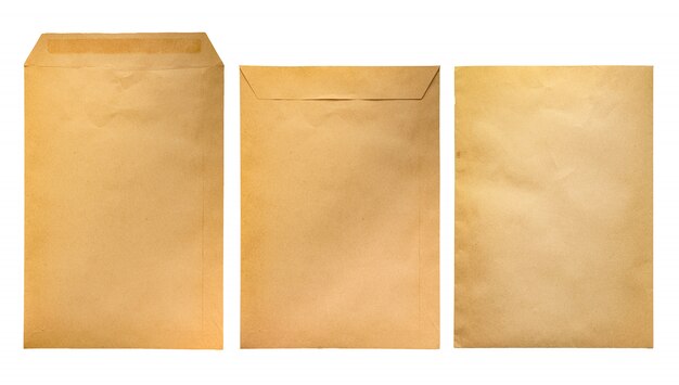 Craft paper envelope isolated 