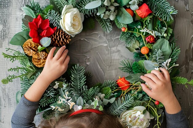 Photo craft personalized victoria day wreaths with famil generative ai