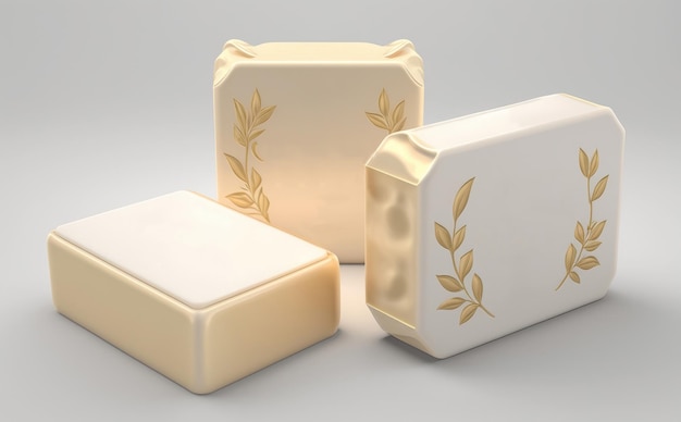 A craft soap mockup. product mockup. eco packaging. food packaging. ai generated