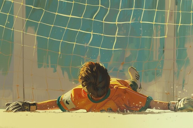 Photo craft a story about a goalkeepers journey to redem generative ai