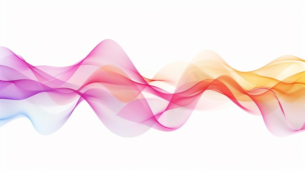 Craft a symphony of innovation with melodic gradient lines in a single wave style isolated on solid white background