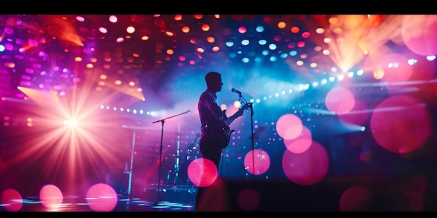 Craft a virtual concert stage with holographic performers and dynamic lights