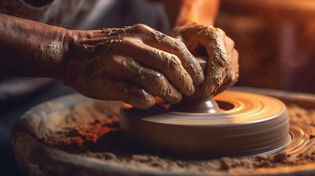 Crafting Art The Potter's Hands at Work Generative ai