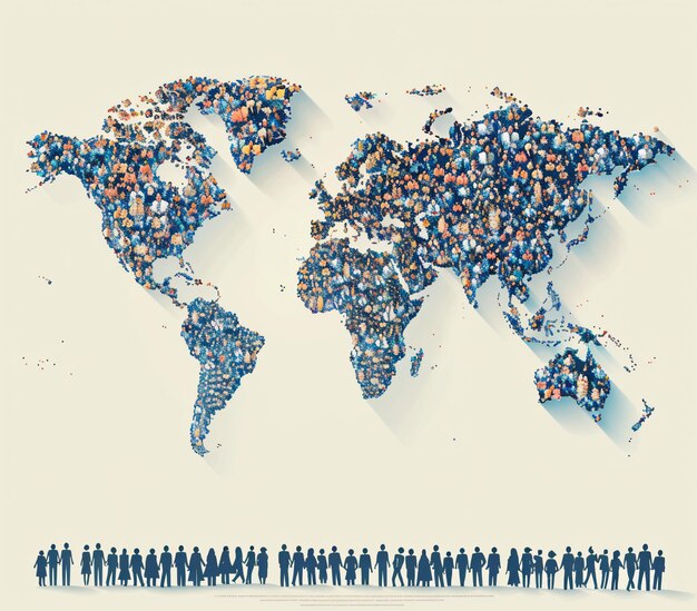 Crafting a Digital Legacy Creating a Timeless Vector Illustration for World Population Day