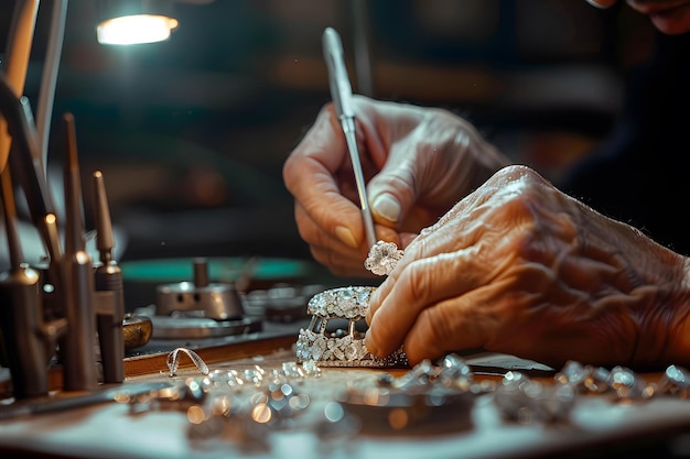 Photo crafting elegance a jewelers artistry in action