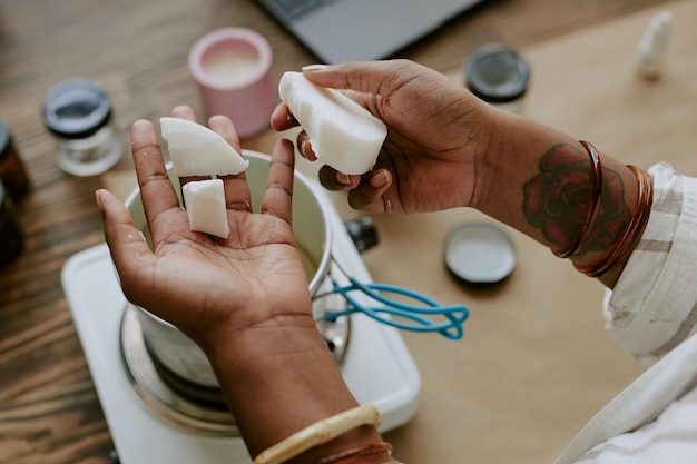 Photo crafting homemade soap with natural ingredients