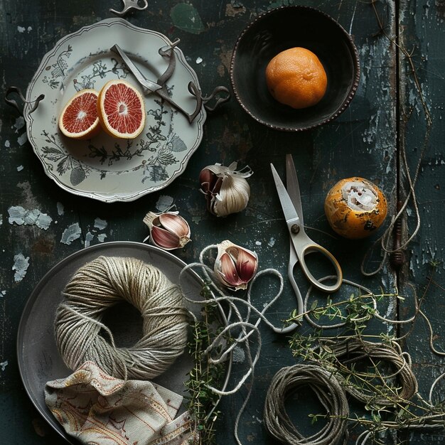 Photo crafting with yarn and tongs this unique image showcases a creative twist on food presentation