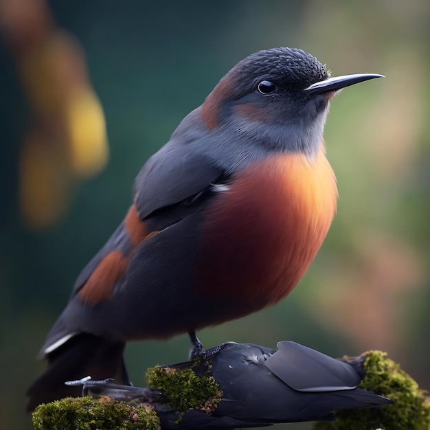 Crafts a Colored Abstract Bird of Paradise on a Black Background Generative AI