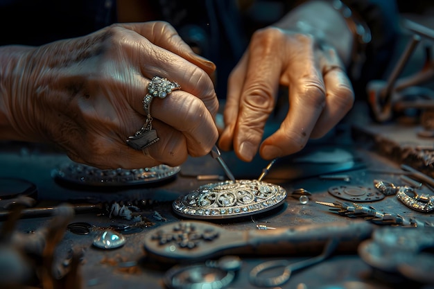 Craftsmanship in Action Intricate Jewelry Making Process