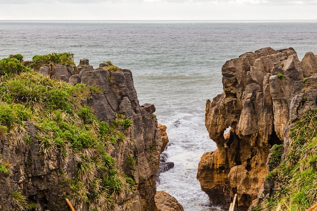 Craggy shore Paparoa national park South Island New Zealand