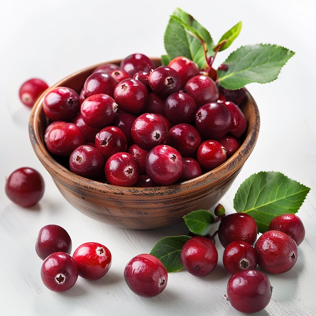 Cranberry Fresh CloseUp on White Background