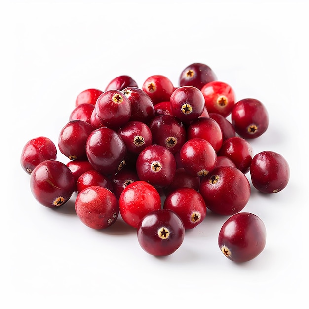 Cranberry Fresh CloseUp on White Background