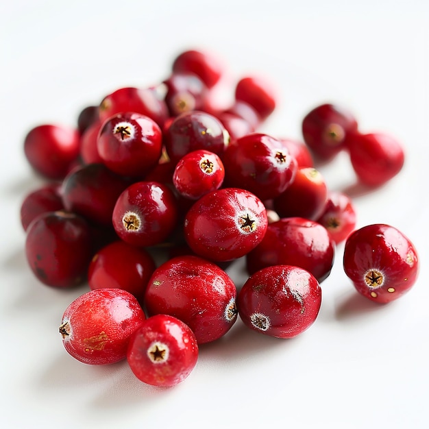 Cranberry Fresh CloseUp on White Background