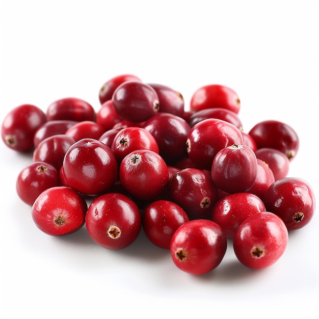 Cranberry Fresh CloseUp on White Background