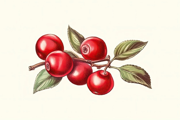 Cranberry Illustration Food illustration Generative AI