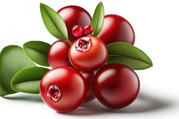 Cranberry Isolated fresh uncooked berries on a white background