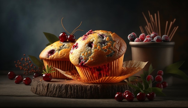 Cranberry Muffins Made With Generative AI